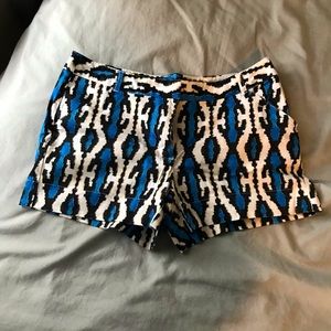 Patterned Black/Blue/White Shorts
